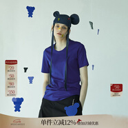日著(zhù)RIZHUO【商場(chǎng)同款】短袖T恤衫2024夏季新女修身休閑圓領(lǐng)純棉 俠藍 S