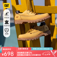 CAT卡特低幫大黃靴休閑皮鞋男士防潑水皮面登山鞋板鞋P111542N3AMC25 黃色 43