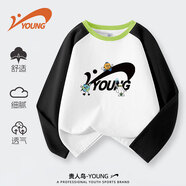 貴人鳥(niǎo)男童長(cháng)袖t恤2025秋季新款兒童純棉運動(dòng)上衣女童春秋款插肩打底衫 黑/G運動(dòng)字母黑 150 【推薦體重68-80斤】