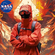 NASA MARVEL沖鋒衣夾克男士春秋外套連帽防風(fēng)戶外登山運(yùn)動(dòng)上衣 朱雀紅 2XL