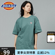 dickies簡(jiǎn)約小logo全棉短袖男女T恤多色可選DK010991 墨綠色 L