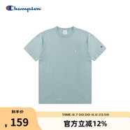 Champion冠軍情侶純棉短袖T恤春夏新款男刺繡小C美式潮牌上衣 灰藍(lán)色  XL