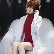 玩思益秋灰原哀周邊cos服全套宮野志保雪莉日常cosplay漫展扮演二次元 單獨(dú)白大褂 M適合86-105斤
