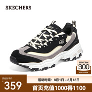 斯凱奇（Skechers）奶茶熊男鞋老爹鞋情侶百搭休閑熊貓鞋男輕便 黑色/自然色/BKNT 46