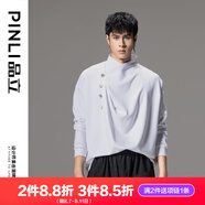 品立（PINLI）T恤男長(zhǎng)袖秋季新款男裝潮牌原創(chuàng)設(shè)計(jì)寬松男士上衣 白色 2XL 185