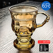 宰摟杯子玻璃透明創(chuàng)意個性茶杯馬克咖啡帶把啤酒白酒酒杯家用水杯 150ml琥珀把杯五一