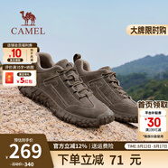 駱駝（CAMEL）登山鞋男防滑戶(hù)外徒步運(yùn)動(dòng)休閑鞋男新款透氣男士復(fù)古鞋子七夕禮物 G15A370083 卡其（皮面款） 43