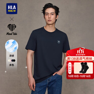 HLA海瀾之家短袖T恤男25新款涼感短袖男夏季節(jié)日送長輩男友 藏青Q6 S 165/84A推薦114~124斤