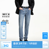 杰克·瓊斯（JACK&JONES）【七夕情人節(jié)禮物】男裝修身牛仔褲男彈力男褲休閑寬松直筒男褲子 135中藍(lán)牛仔 略偏大，卡碼拍小 33 180 W33/L32