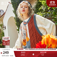 兩三事梵高馬甲針織背心女春季慵懶風(fēng)疊穿毛衣v領(lǐng)顯瘦上衣 圣雷米 棕色 M
