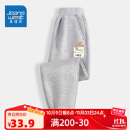 真維斯女童加絨褲子冬季新款兒童外穿保暖棉褲中大童小女孩秋冬打底褲潮 【薄款長(cháng)褲】灰（袋） 140