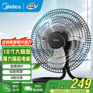 美的（Midea） 趴地扇 大功率工業(yè)風(fēng)扇 家用臺(tái)式電風(fēng)扇 坐地爬地扇 工廠商用金屬扇大風(fēng)力 FS45-23B【18吋金屬扇葉 四檔可調(diào)】 工業(yè)商用風(fēng)扇