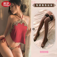 浪莎純欲內(nèi)衣鏤空性感睡衣女肚兜情趣吊帶后媽包臀裙夫妻調(diào)情約會(huì)戰(zhàn)袍 紅色戰(zhàn)衣+黑絲襪 M (80-105斤)保密發(fā)貨