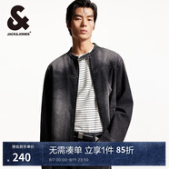 杰克·瓊斯（JACK&JONES） 春季新款時尚百搭衣身水洗設(shè)計略寬松立領(lǐng)牛仔夾克外套225157005