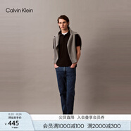 Calvin KleinCK Jeans25春夏男士浮雕字母休閑凈色純棉短袖POLO衫4RAB202 UB1-太空黑 M