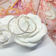 XUPING旭平首飾合彩寶愛(ài)心花朵耳飾送女生生日520送女朋友禮物 耳圈B款