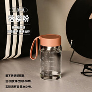 樂扣樂扣（locknlock）玻璃杯女高顏值水杯便攜牛奶豆?jié){咖啡果汁早餐隨手刻度杯子耐高溫 粉-贈濾網(wǎng)-刻度(滿杯容量36  300