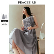 太平鳥(niǎo)女裝新中式國(guó)風(fēng)裙潮流寬松小黑裙時(shí)尚拼接連衣裙合集 抽皺連衣裙灰色 S