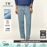 Teenie Weenie Men小熊男裝牛仔褲2025春季新款潮流美式復(fù)古修身錐形褲 淺藍(lán)色 XL