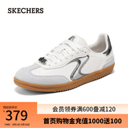 斯凱奇（Skechers）女鞋夏季平底板鞋透氣休閑德訓(xùn)鞋T頭阿甘鞋185236 白色/銀色/WSL 40