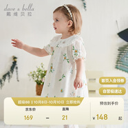 戴維貝拉兒童連衣裙女童夏裝印花裙子女寶寶洋氣公主裙