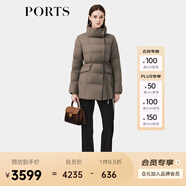PORTS寶姿秋冬新款女裝石青色短款系帶羽絨服ALP9U003SZP 石青色 L