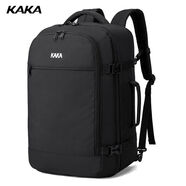 卡卡小姐（KAKA MISS）kaka新款時尚休閑百搭牛津布擋潑水多功能大容量背包男士雙肩包 黑色 16寸