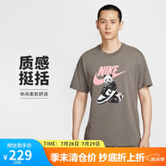 耐克NIKE男子短袖T恤 針織無領(lǐng) 運(yùn)動(dòng)休閑 經(jīng)典簡約HQ9245-289米棕 2XL