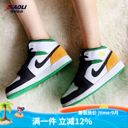耐克（NIKE）【潮】Air Jordan aj1板鞋男女新款高幫休閑跑步運動耐磨籃球鞋 BQ6931/852542-101/白綠橙 36 GS