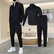 阿迪達(dá)斯 （adidas）男裝運(yùn)動服套裝春新款休閑簡約夾克外套上衣 寬松運(yùn)動長褲 兩件套 JI8818+KB9131 L/180