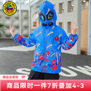 G.DUCKKIDS小黃鴨兒童沖鋒衣三合一可拆卸男童外套春秋冬季裝男孩防風(fēng)戶(hù)外服 Q版蜘蛛俠藍(lán)色 130 尺碼7~8歲【120-130cm】