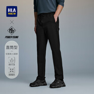 海瀾之家（HLA）休閑褲男裝春秋季輕商務(wù)時(shí)尚系列紳士四面彈直筒褲男士休閑長褲子 窄腳褲-HKCAW3J086A黑色3K 33 /175推薦68~71kg