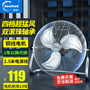 皓彩（haoluck） 工業(yè)風(fēng)扇趴地扇家用強(qiáng)力電風(fēng)扇落地扇大功率工廠車間工地商用臺(tái)式坐地爬地扇大風(fēng)風(fēng)扇落地電風(fēng)扇 銀色16寸四檔風(fēng)力 銅線電機(jī) 鋁葉 2.5米電源線