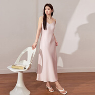 藍語(yǔ)萊賽爾防曬襯衫優(yōu)雅顯瘦吊帶連衣裙夏新款穿搭一整套 皮粉連衣裙 現貨 4XL 【建議180-200斤】