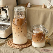 維艾（Newair）玻璃杯ins風(fēng)女咖啡杯高顏值外帶透明茶杯新款喝水專用牛奶飲料杯 高款【2個(gè)裝】 【強(qiáng)密封不漏水，漏水包退】