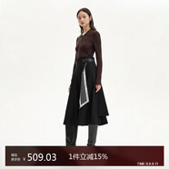 VEROMODA 半身裙2024早秋新款可拆卸腰帶飄帶裝飾A擺中長(zhǎng)裙324316064