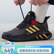 ADIDAS阿迪達(dá)斯時(shí)尚潮流男子網(wǎng)面透氣輕便舒適跑鞋 IH6024/一號黑 44.5