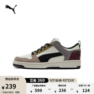 彪馬（PUMA）男女同款經(jīng)典休閑透氣復古百搭潮流板鞋 REBOUND 370539 米白色-黑色-紫紅色-07 45