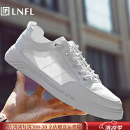 LNFL輕奢高端小白鞋男2025夏季新款百搭冰絲透氣休閑鞋軟底運動板鞋男 白色【冰絲男鞋】 39 標準運動鞋碼