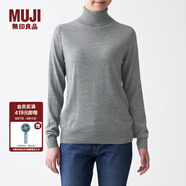 無印良品 MUJI 女式  天竺 高領(lǐng)毛衣 女款黑色長袖針織衫秋冬毛衫BAG05A0A 灰色 XS