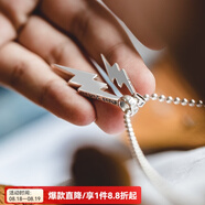 馬登福叔 美式復(fù)古925純銀簡(jiǎn)約長(zhǎng)款項(xiàng)鏈男女阿美咔嘰潮流百搭工裝吊墜配飾 大閃電(無(wú)鏈子)