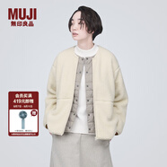 無(wú)印良品（MUJI）女式  長(cháng)毛抓絨 夾克 短款外套女  簡(jiǎn)約風(fēng) BB2NSA3A 象牙色 L(165/88A)
