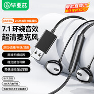 畢亞茲電腦耳機有線(xiàn)USB接口入耳式電競游戲長(cháng)線(xiàn)筆記本耳麥辦公網(wǎng)課K歌吃雞高音質(zhì)掛耳式雙3.5mm USB半入耳 [2.5米]