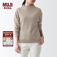 無(wú)印良品 MUJI 女式 牦牛絨混羊毛 高圓領(lǐng)毛衣女款春秋長(cháng)袖針織衫BAC22A1A 深咖啡色 S (155/80A)
