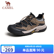 駱駝（CAMEL）踏山男士戶外登山復(fù)古透氣休閑低幫徒步鞋 G14M342685 棕/黑 41