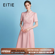 愛(ài)特愛(ài)（EITIE）新中式對(duì)襟珍珠盤(pán)扣收腰顯瘦連衣裙夏季新款高端女裝B2407306 珊紅65 XL 170