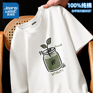 真維斯（Jeanswest）純棉短袖t恤男運(yùn)動(dòng)潮流百搭休閑半袖2025新款打底夏季美式體恤衫 白色(生機(jī)) L (175) (收藏加購(gòu)優(yōu)先發(fā))