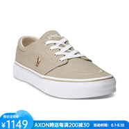 保羅拉夫勞倫（Polo Ralph Lauren）男鞋F(xiàn)axon 帆布鞋系帶平底小馬駒秋季休閑鞋奢侈品潮牌歐美休閑鞋 HAMPTON KHAKI/MULTI PP 7 =40歐碼