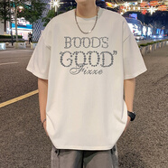 南極人（Nanjiren）短袖t恤男夏季2025新款寬松體恤港風(fēng)男生圓領(lǐng)休閑半袖上衣服 白色 L