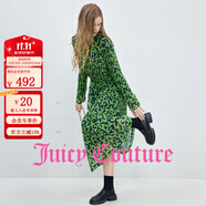 橘滋（Juicy Couture）25秋新款碎花印花百褶連衣裙女高級(jí)感氣質(zhì)裙子顯瘦 綠色 S